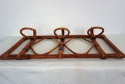 Porte manteaux mural vintage bambou et rotin