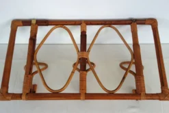 Porte manteaux mural vintage bambou et rotin