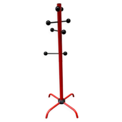 Porte-manteaux noir et rouge Italie 1980 design Memphis