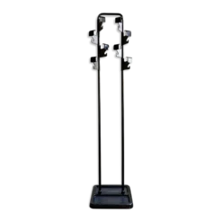 Porte-manteaux 8 patères en métal et plastique noir par Jean-Pierre Vitrac pour Manade, années 1970