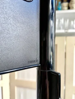 Porte-manteaux 8 patères en métal et plastique noir par Jean-Pierre Vitrac pour Manade, années 1970