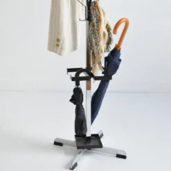 Porte manteaux / Porte parapluie scandinave sur pied 1950 vintage