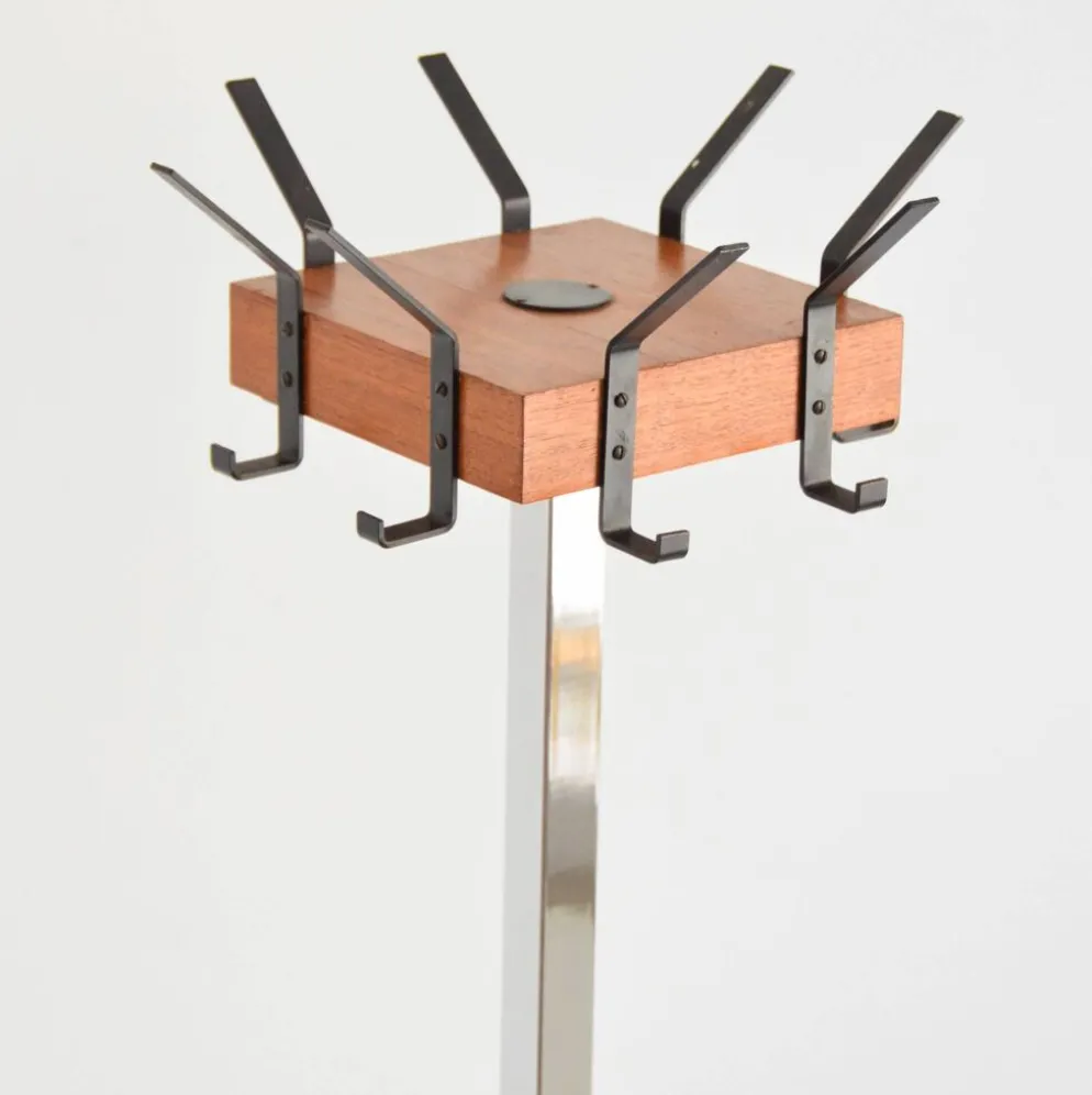 Porte manteaux / Porte parapluie scandinave sur pied 1950 vintage