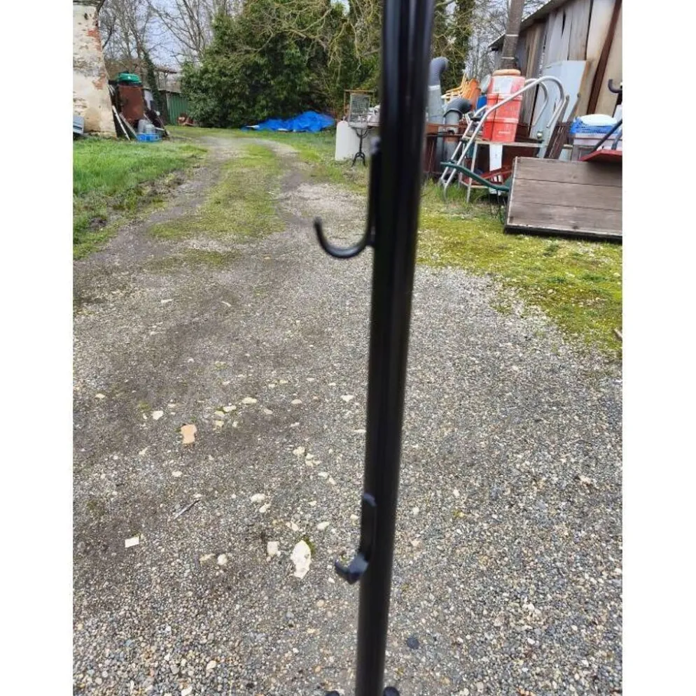 Porte manteaux vintage, métal et boules bois