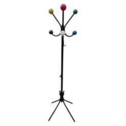 Porte manteaux vintage, métal et boules bois