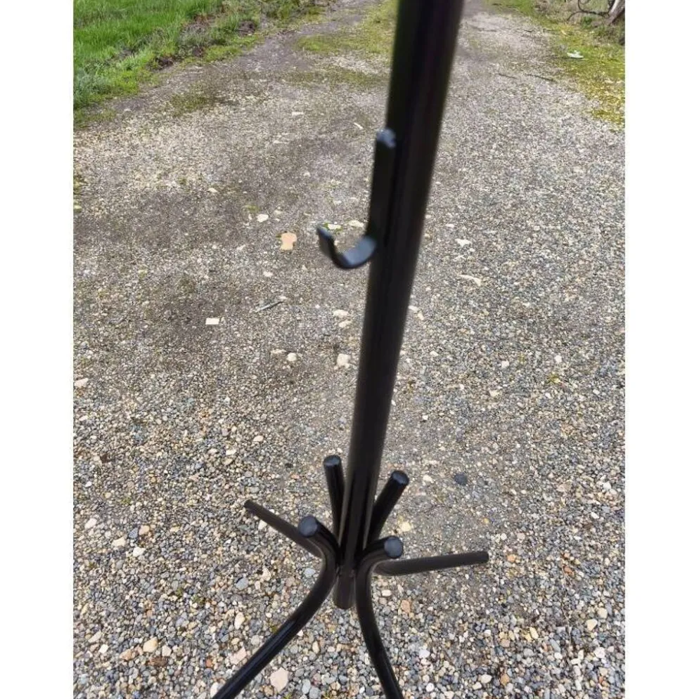 Porte manteaux vintage, métal et boules bois