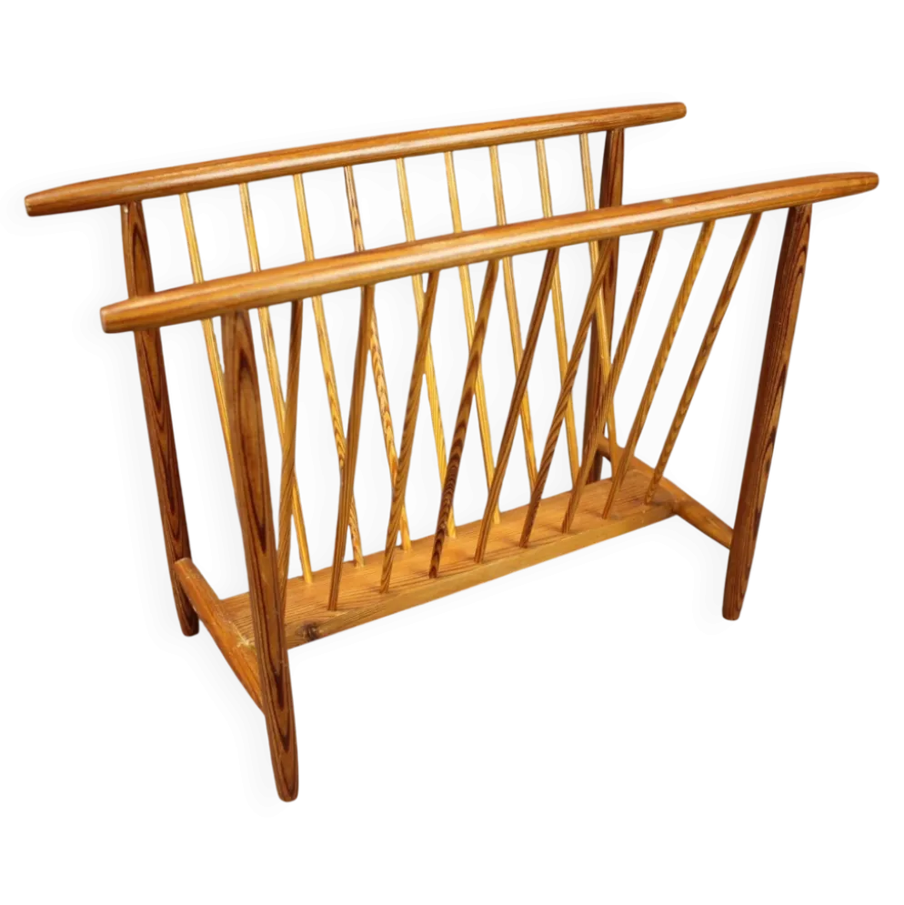 Porte-revues en bois du milieu du siècle