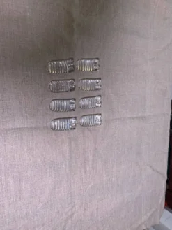 8 portes couteaux en verre transparent moule, breveté SGDG vintage 1960
