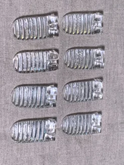 8 portes couteaux en verre transparent moule, breveté SGDG vintage 1960
