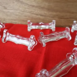 10 portes couteaux en verre transparent vintage 1960