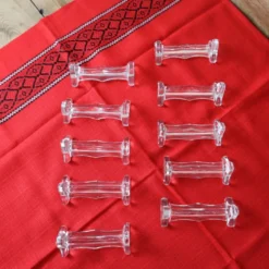 10 portes couteaux en verre transparent vintage 1960