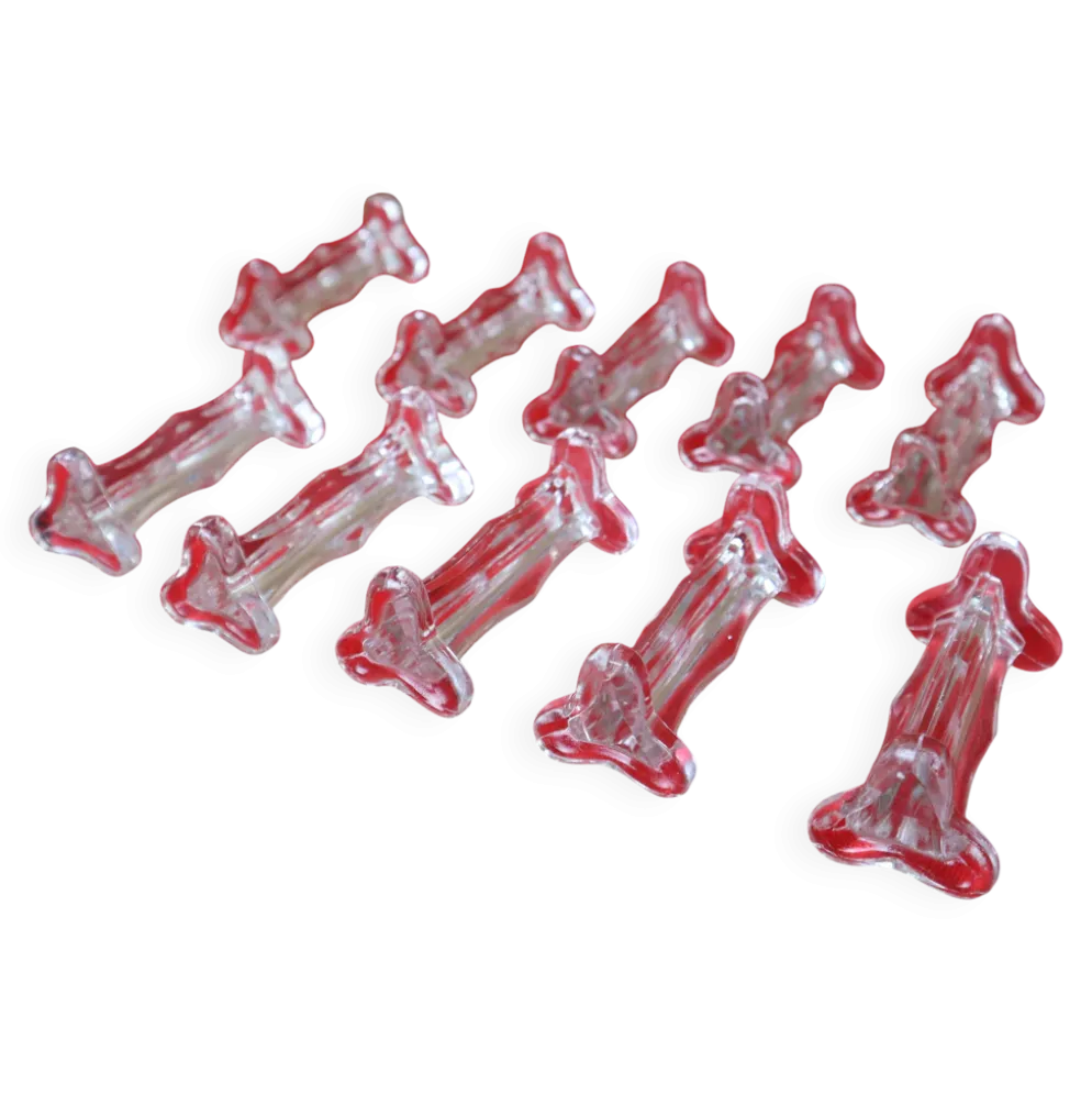 10 portes couteaux en verre transparent vintage 1960