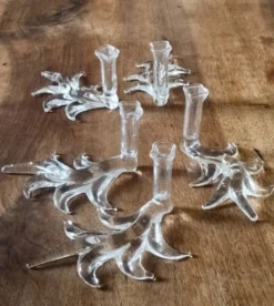 5 portes-couteaux soliflore en cristal