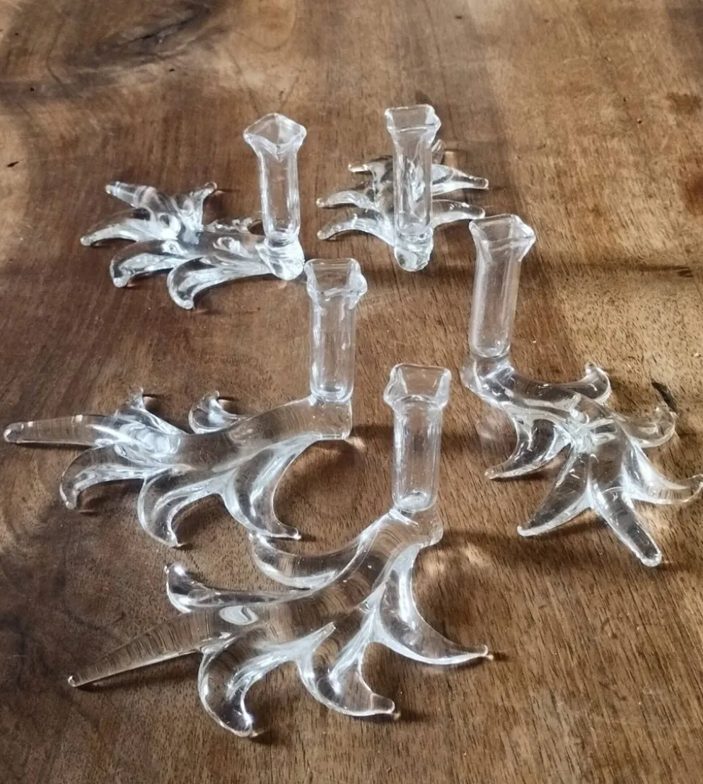 5 portes-couteaux soliflore en cristal