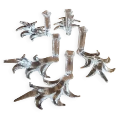 5 portes-couteaux soliflore en cristal