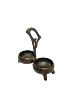 Porte-sel et poivre Art Nouveau par Niemen Glassworks, Pologne, années 1920