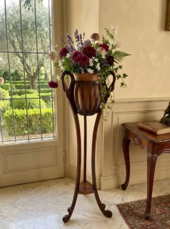 Porte-vase vintage en cerisier