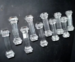 Portieux lot de 10 porte-couteaux anciens en verre moulé – art de la table