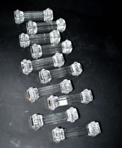 Portieux lot de 10 porte-couteaux anciens en verre moulé – art de la table