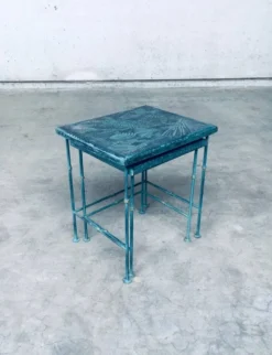 Postmodern Handmade Nesting Table Set by J. Berdou, France, 1980s, Set of 2