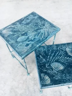 Postmodern Handmade Nesting Table Set by J. Berdou, France, 1980s, Set of 2