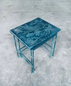 Postmodern Handmade Nesting Table Set by J. Berdou, France, 1980s, Set of 2