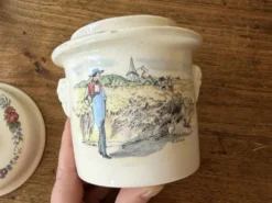 Pot ancien Sarreguemines, terrine collection vintage Obernai Alsace, Henri