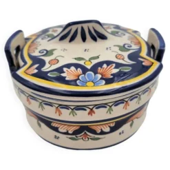 Pot avec couvercle en Porcelaine de Rouen