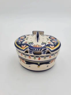 Pot avec couvercle en Porcelaine de Rouen