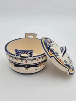 Pot avec couvercle en Porcelaine de Rouen