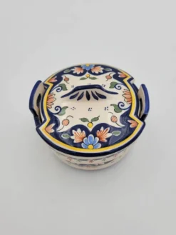 Pot avec couvercle en Porcelaine de Rouen