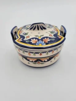 Pot avec couvercle en Porcelaine de Rouen