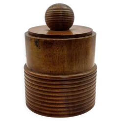 Pot couvert en bois tourné – ancienne tabatière vintage A680