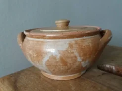 Pot couvert sucrier en grès de Puisaye