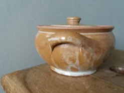Pot couvert sucrier en grès de Puisaye