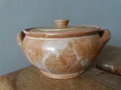 Pot couvert sucrier en grès de Puisaye