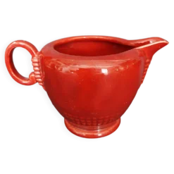 Pot à crème en céramique couleur framboise B. Letalle Saint Clément