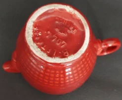 Pot à crème en céramique couleur framboise B. Letalle Saint Clément