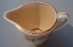 Pot à crème en faïence fleurettes rétro