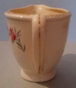 Pot à crème en faïence fleurettes rétro