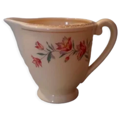 Pot à crème en faïence fleurettes rétro