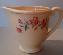 Pot à crème en faïence fleurettes rétro