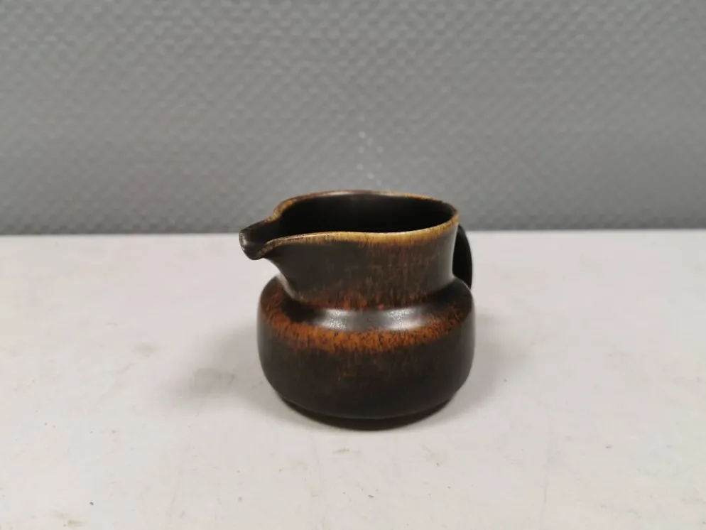 Pot à crème en glaçure fourrure de lièvre, danois et des années 1970-80.