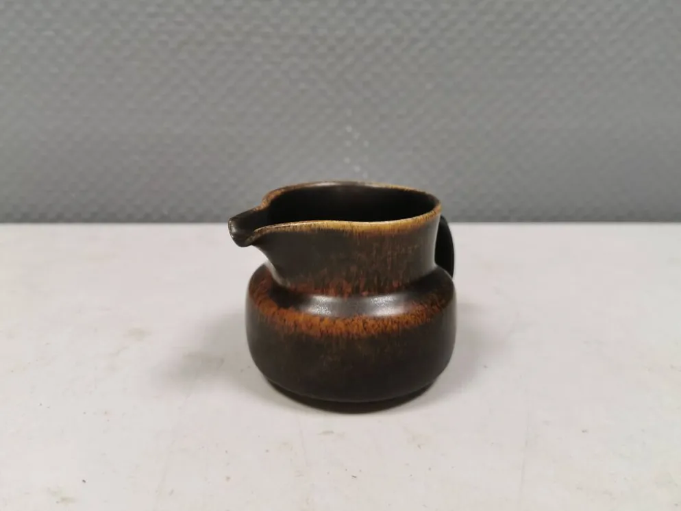 Pot à crème en glaçure fourrure de lièvre, danois et des années 1970-80.