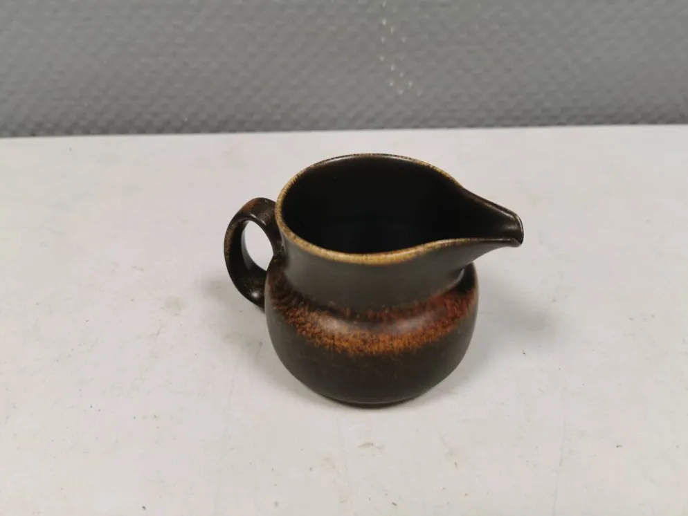 Pot à crème en glaçure fourrure de lièvre, danois et des années 1970-80.