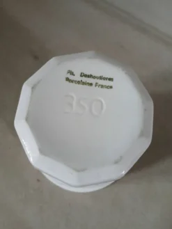 Pot de confiture ancien en porcelaine