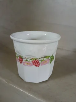 Pot de confiture ancien en porcelaine