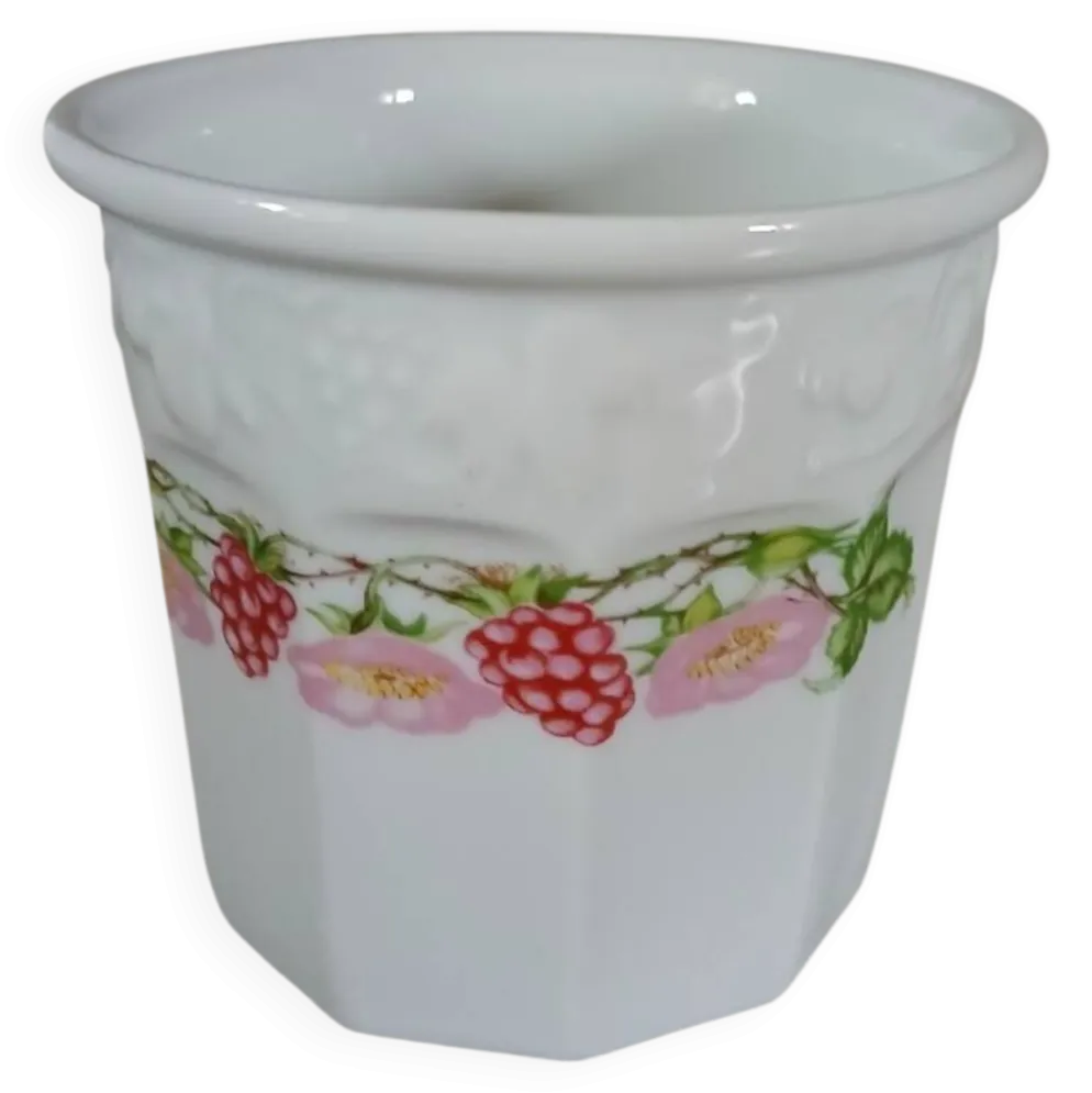 Pot de confiture ancien en porcelaine