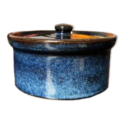 Pot en terre cuite vintage bleu de Pearson Chesterfield Angleterre, demi-pinte.