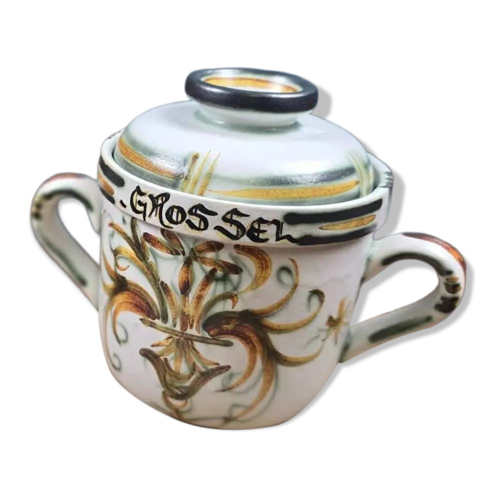 Pot à gros sel Keraluc Quimper PQ1 – Céramique bretonne vintage